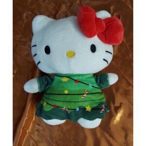 Sanrio SOFT Hello Kitty Cat CHRISTMAS 9" Plush STUFFED ANIMAL Toy NEW V